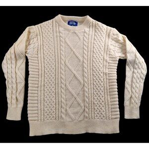 Aelfric Eden Women's Cable Knit Fisherman Sweater Size L